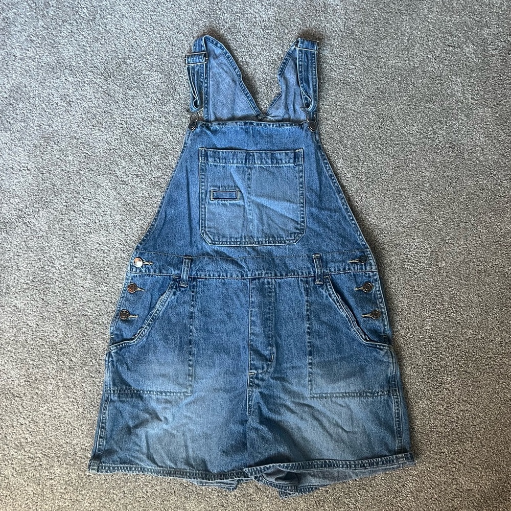 Xhilaration Blue Denim Short Overalls Woman’s L